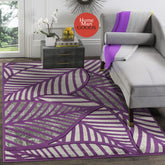 Purple Leaf Hand-Carved Soft Living Room Area Rug by Homemartgoods